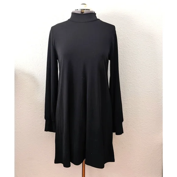 bcbgeneration black long sleeve dress Long Sleeve Halter Velvet Gown Black / 2 main image 1